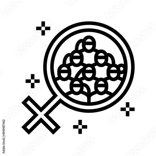 sisterhood line icon vector illustration