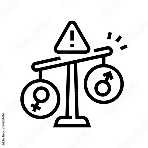 gender bias line icon vector illustration