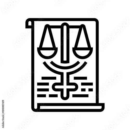 liberal feminism line icon vector illustration