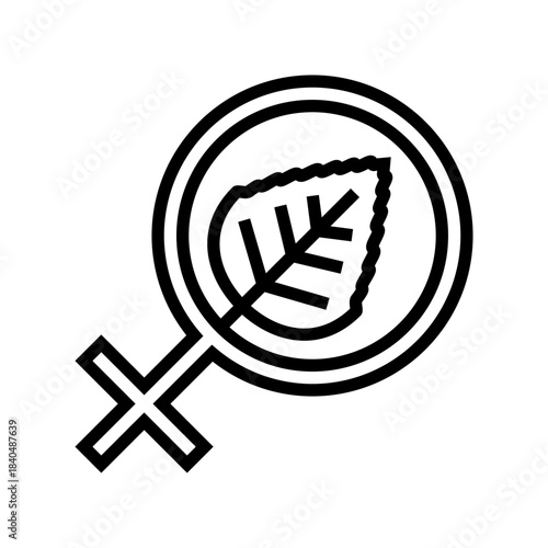 ecofeminism line icon vector illustration
