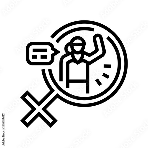womanism line icon vector illustration