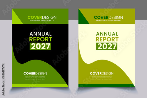 company annual report cover design template concept