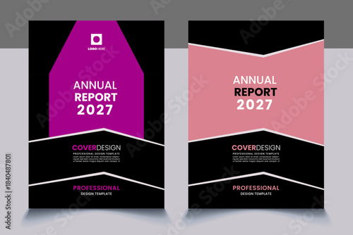 company annual report cover design template concept