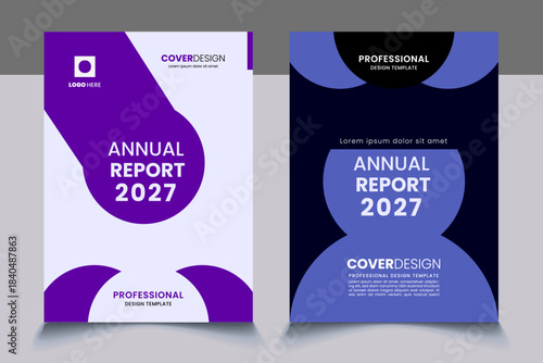 company annual report cover design template concept