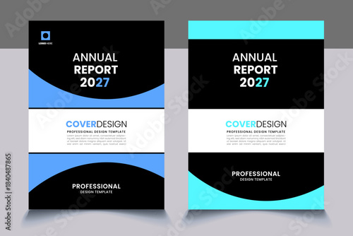company annual report cover design template concept