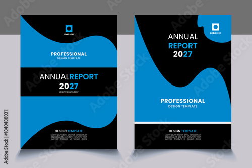 company annual report cover design template concept