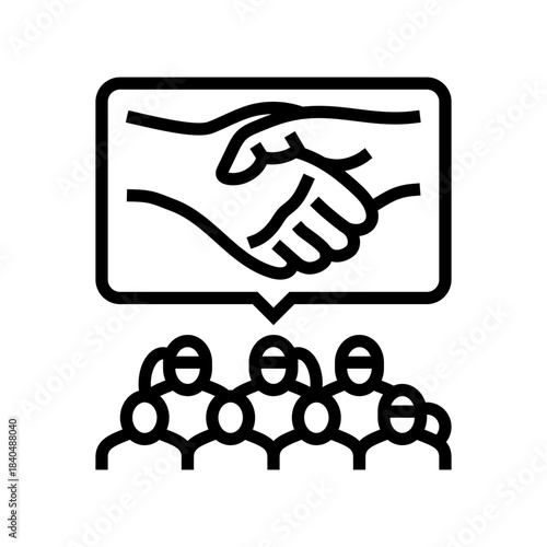 feminist solidarity line icon vector illustration