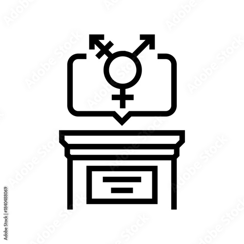 gender politics line icon vector illustration