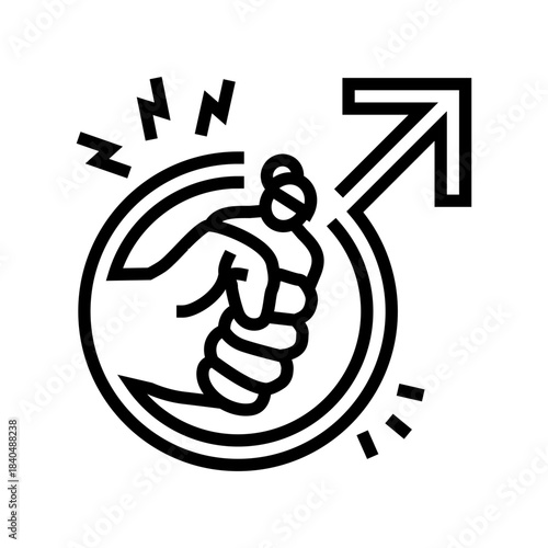 patriarchal violence line icon vector illustration