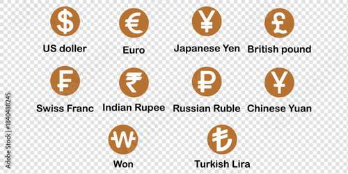 Dollar and euro financial icon illustration, showing online payment symbols, digital wallet graphics, currency signs, and earnings coin visuals, suitable for banking, finance, and economic design