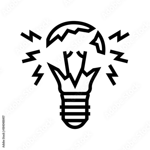 the dark nyctophobia fear line icon vector illustration