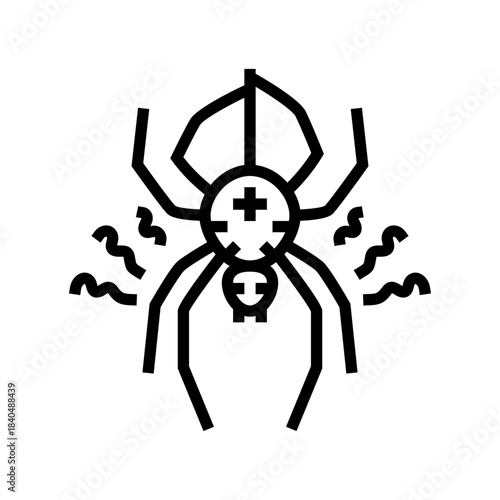 spiders arachnophobia fear line icon vector illustration