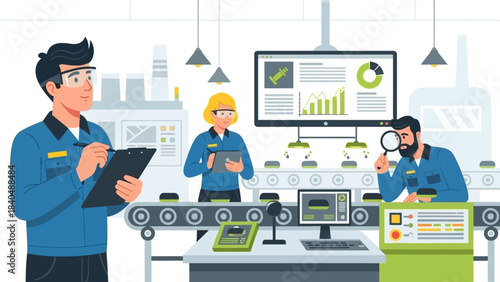 Innovative laboratory research team analyzing data and conducting experiments