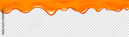 Drips of orange, pumpkin, carrot apricot jam on white background.