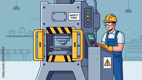 Industrial safety procedures during metal forming process with precise control