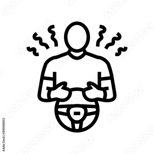 driving vehophobia fear line icon vector illustration