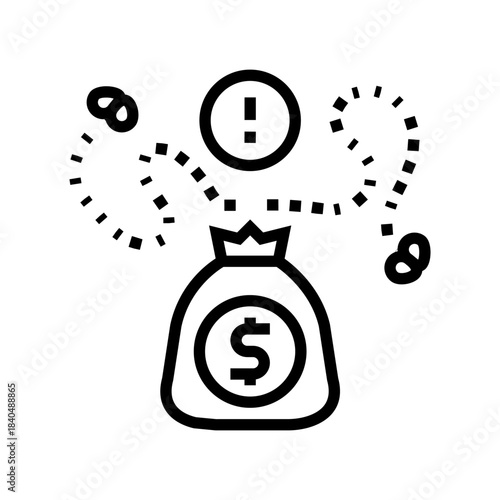 lack of funding startup line icon vector illustration