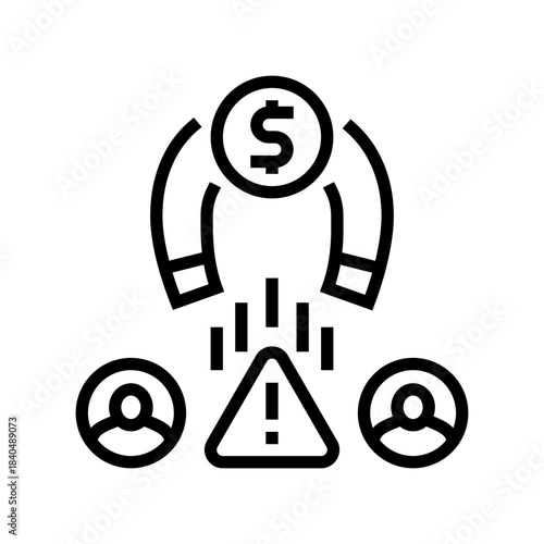 customer acquisition cost startup line icon vector illustration