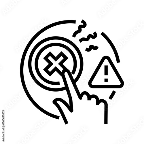 poor decision making startup line icon vector illustration