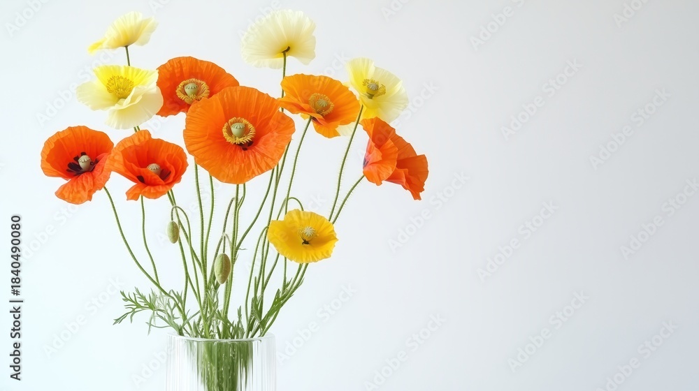 Fototapeta premium Vibrant Poppy Flowers in a Vase