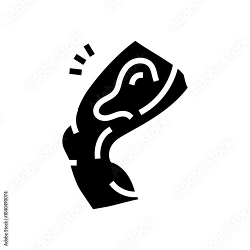 bruised thigh muscle glyph icon vector illustration