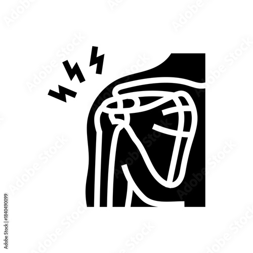 rotator cuff injury diagram glyph icon vector illustration