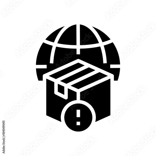 supply chain disruptions glyph icon vector illustration
