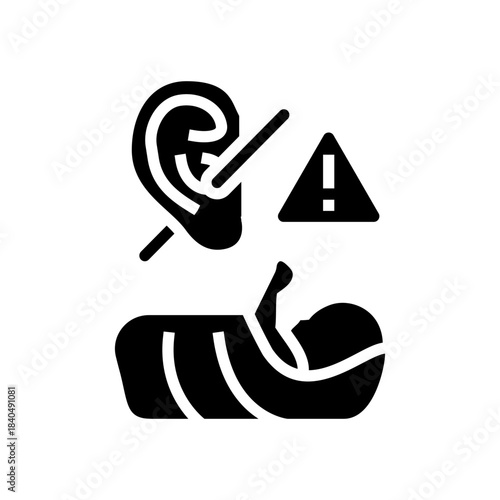 hearing impairments glyph icon vector illustration