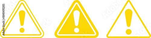 Warning, attention, caution sign. Caution alarm alert sign, triangle warn sign , attention vector icon. Alert warn in triangle. Road sign alert.