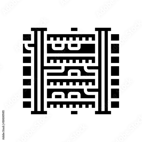zoomed pcb layers stack glyph icon vector illustration