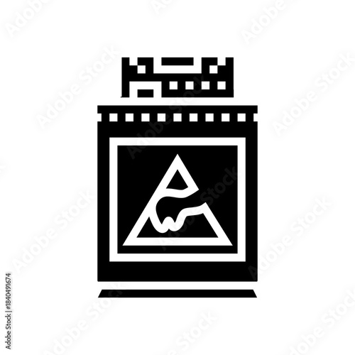 pcb esd safe packaging glyph icon vector illustration
