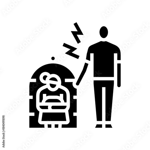 controlling behavior couple glyph icon vector illustration