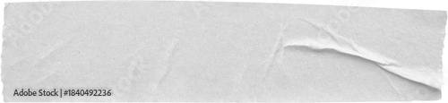 White adhesive paper tape isolated on white background