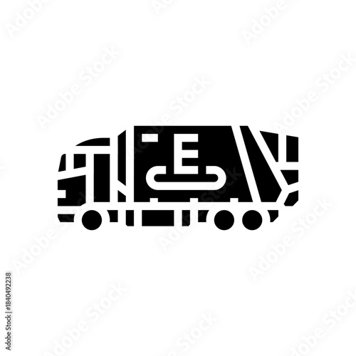 disposal truck e waste pollution glyph icon vector illustration