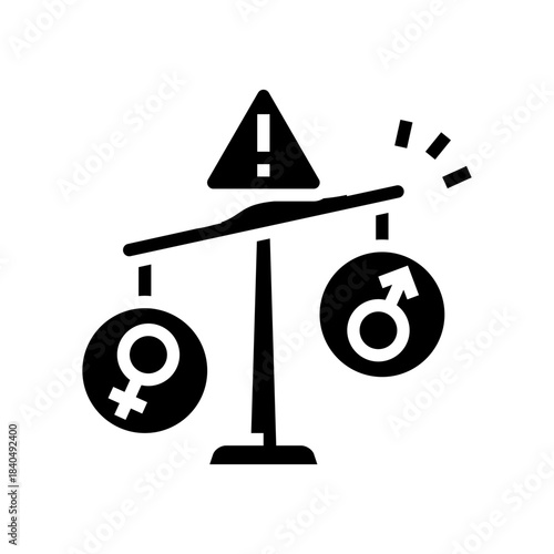 gender bias glyph icon vector illustration