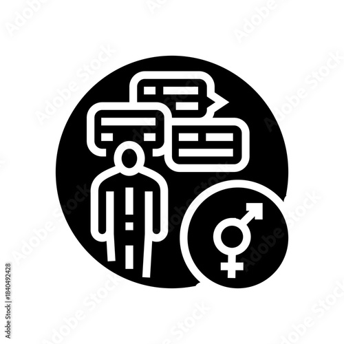 microaggressions glyph icon vector illustration