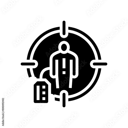 objectification glyph icon vector illustration