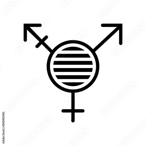 queer feminism glyph icon vector illustration