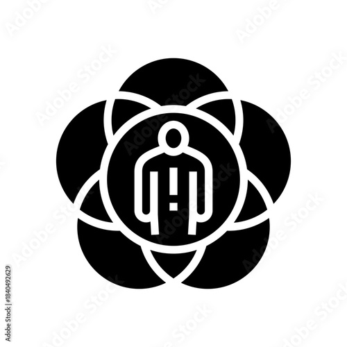 intersectional feminism glyph icon vector illustration