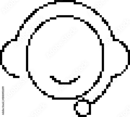 Call center 8-bit pixel icon. Vector illustration.