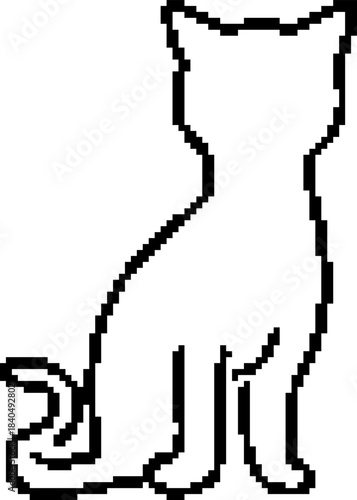 Cat 8-bit pixel icon. Vector illustration.