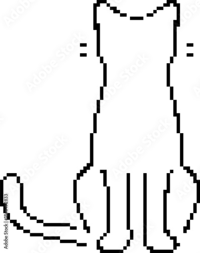 Cat 8-bit pixel icon. Vector illustration.