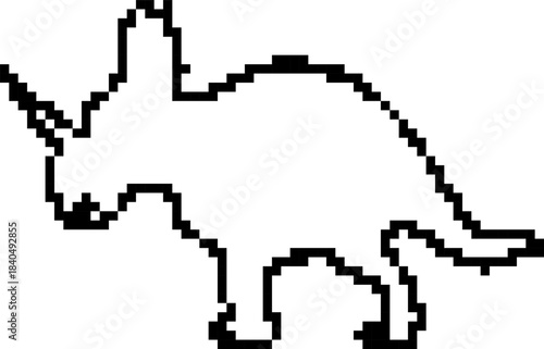 Centrosaur 8-bit pixel icon. Vector illustration.