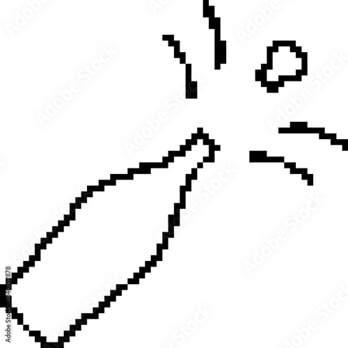 Champagne 8-bit pixel icon. Vector illustration.