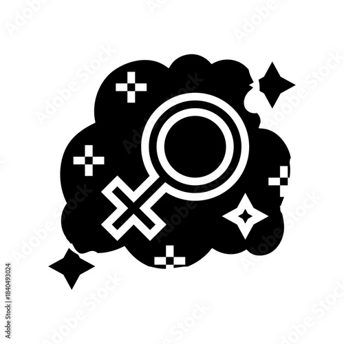 feminist consciousness glyph icon vector illustration