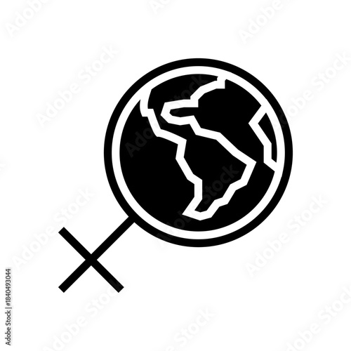 cultural feminism glyph icon vector illustration