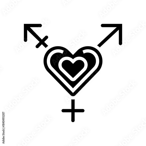 gender inclusivity glyph icon vector illustration