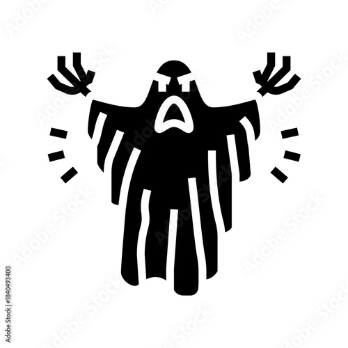 ghosts and supernatural phasmophobia fear glyph icon vector illustration