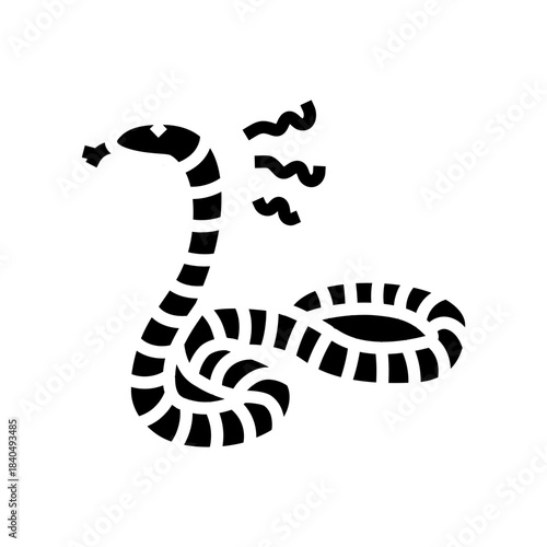 snakes ophidiophobia fear glyph icon vector illustration