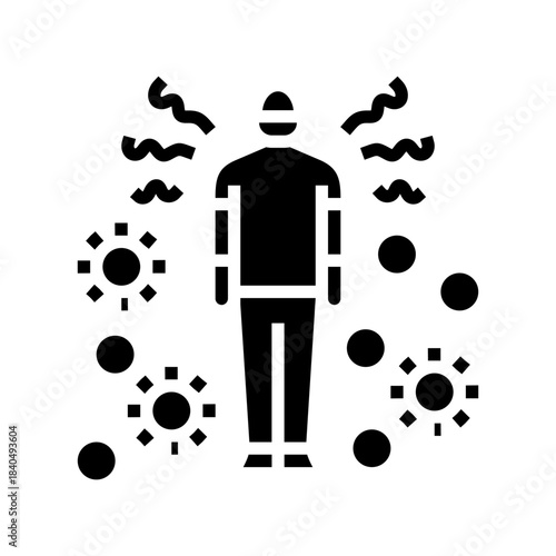 illness nosophobia fear glyph icon vector illustration
